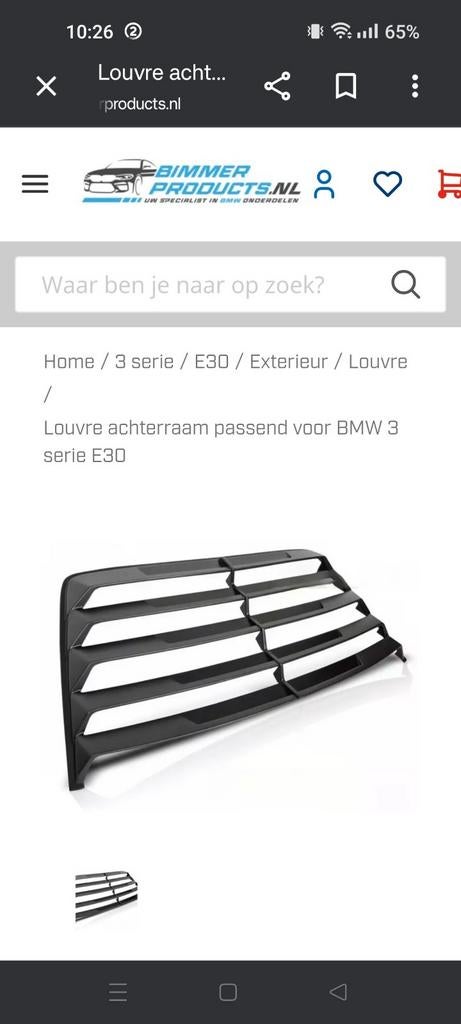 Aileron de fenêtre Louvre BMW E30, Enlèvement, BMW