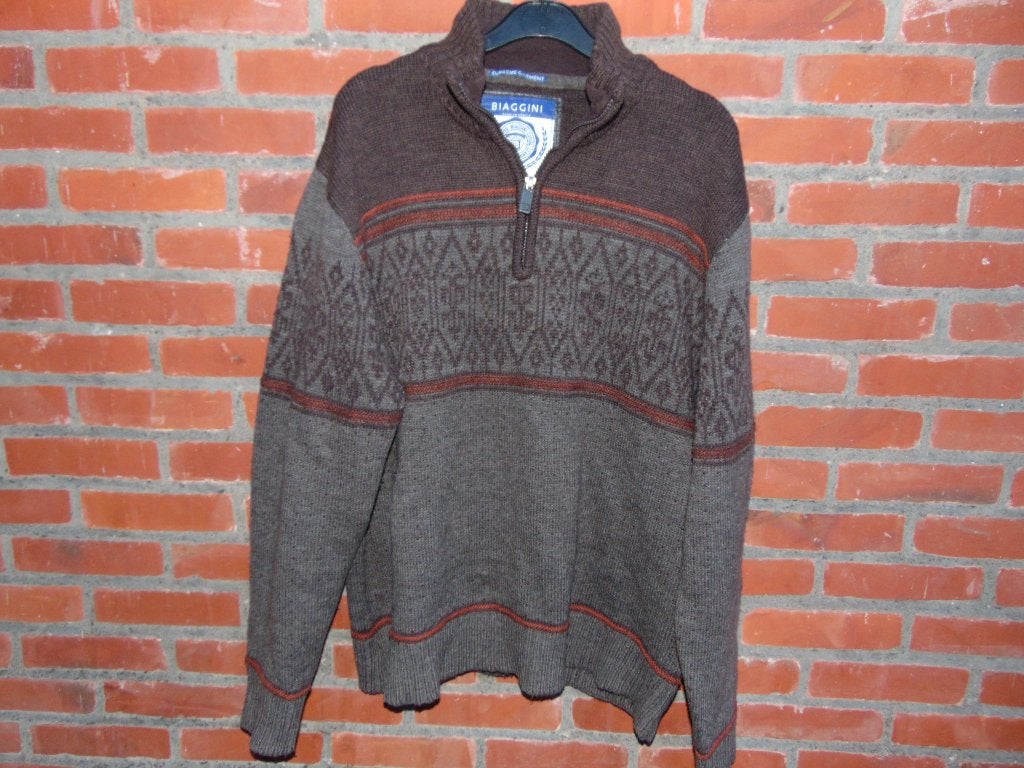 Schipperstrui met wol in zeer goede staat, Ophalen of Verzenden, Gedragen, Maat 56/58 (XL), Bruin
