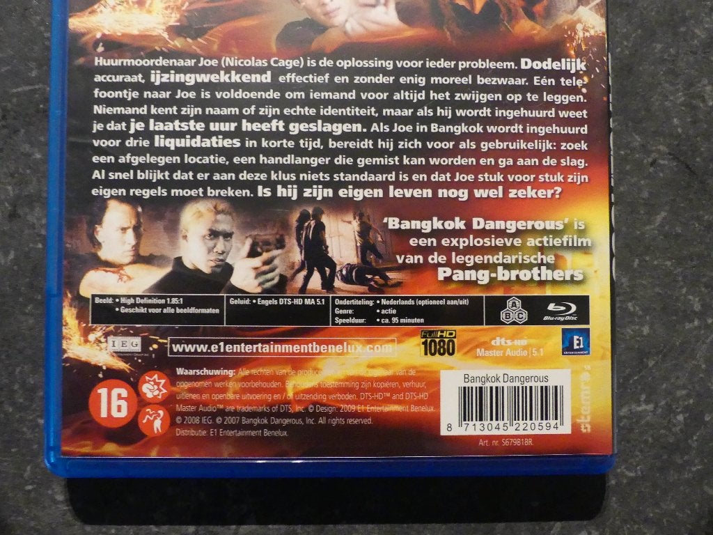 Blu-ray ‘Bangkok Dangerous’, Cd's en Dvd's, Engels, Vanaf 16 jaar, Nederlands, Film