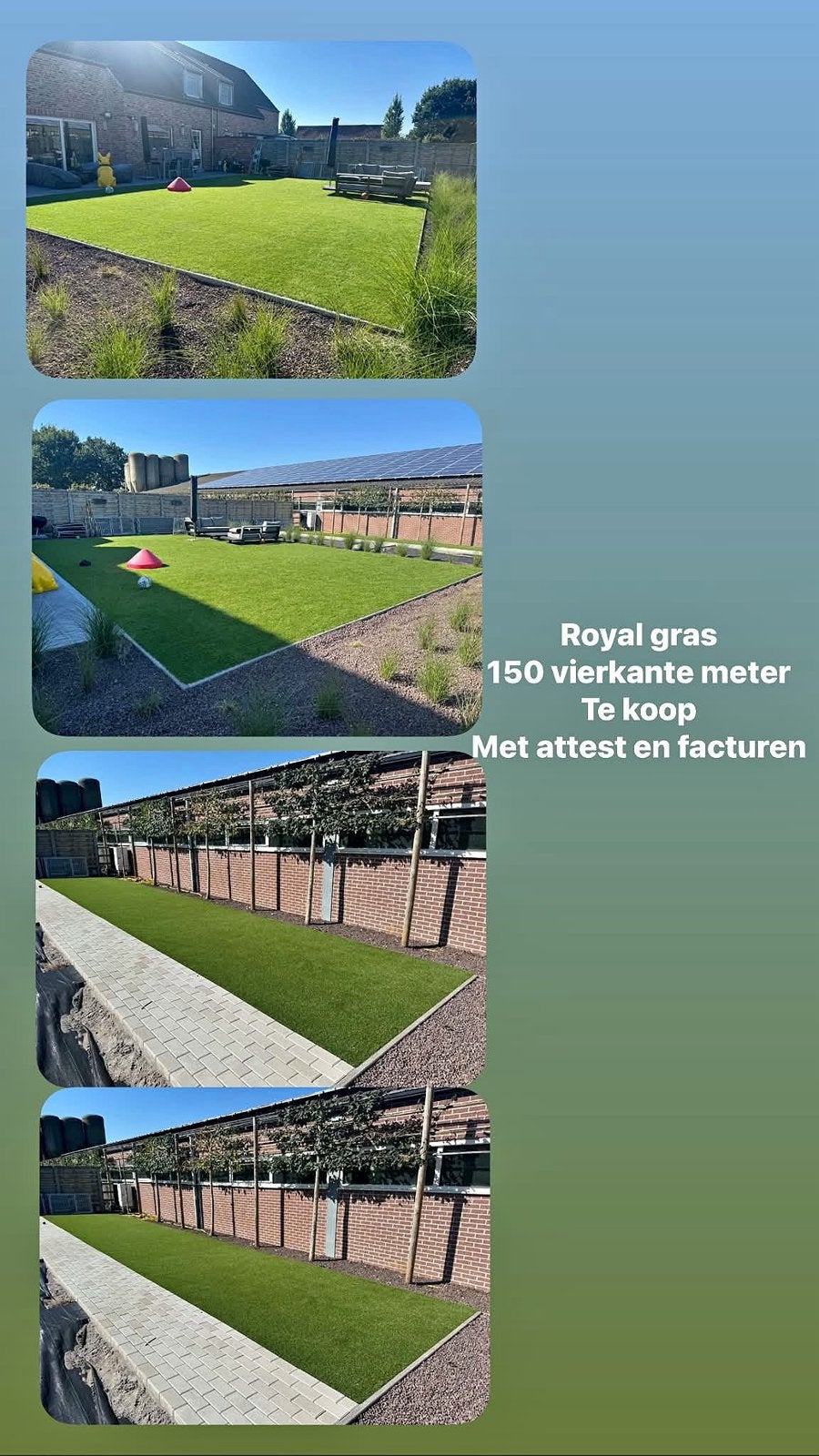 Kunstgras met attesten en facturen royal gras, Tuin en Terras, Ophalen, Zo goed als nieuw, 20 m² of meer, Kunstgras