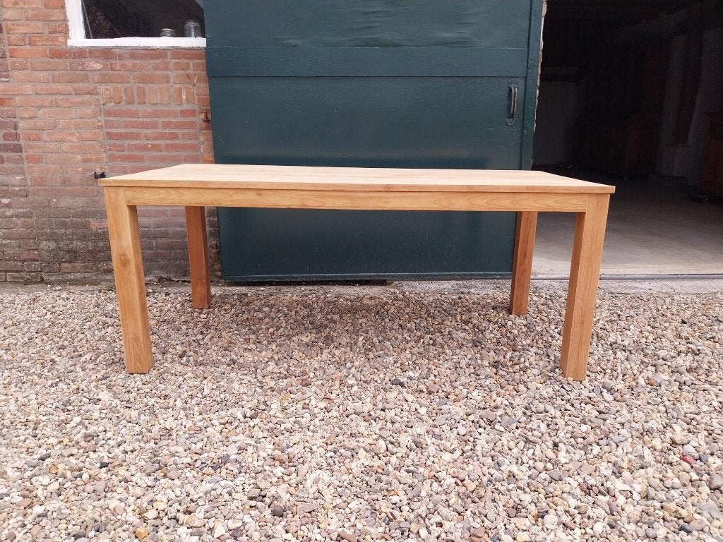 Prachtige Teak tuintafel 180 cm, Tuin en Terras, Ophalen, Zo goed als nieuw, Rechthoekig, Teakhout