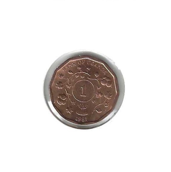 Uganda, 1 Shilling 1987., Postzegels en Munten, Ophalen of Verzenden, Zuid-Afrika, Losse munt