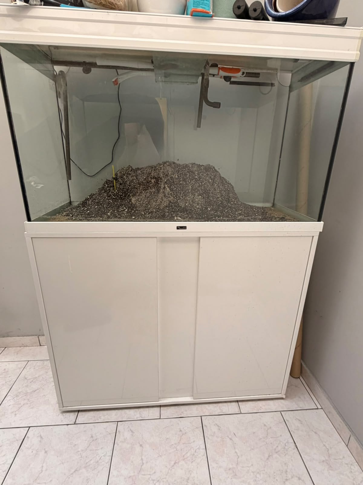 Aquarium blanc avec pompes et accessoires, Animaux & Accessoires, Enlèvement, Pompe, Utilisé