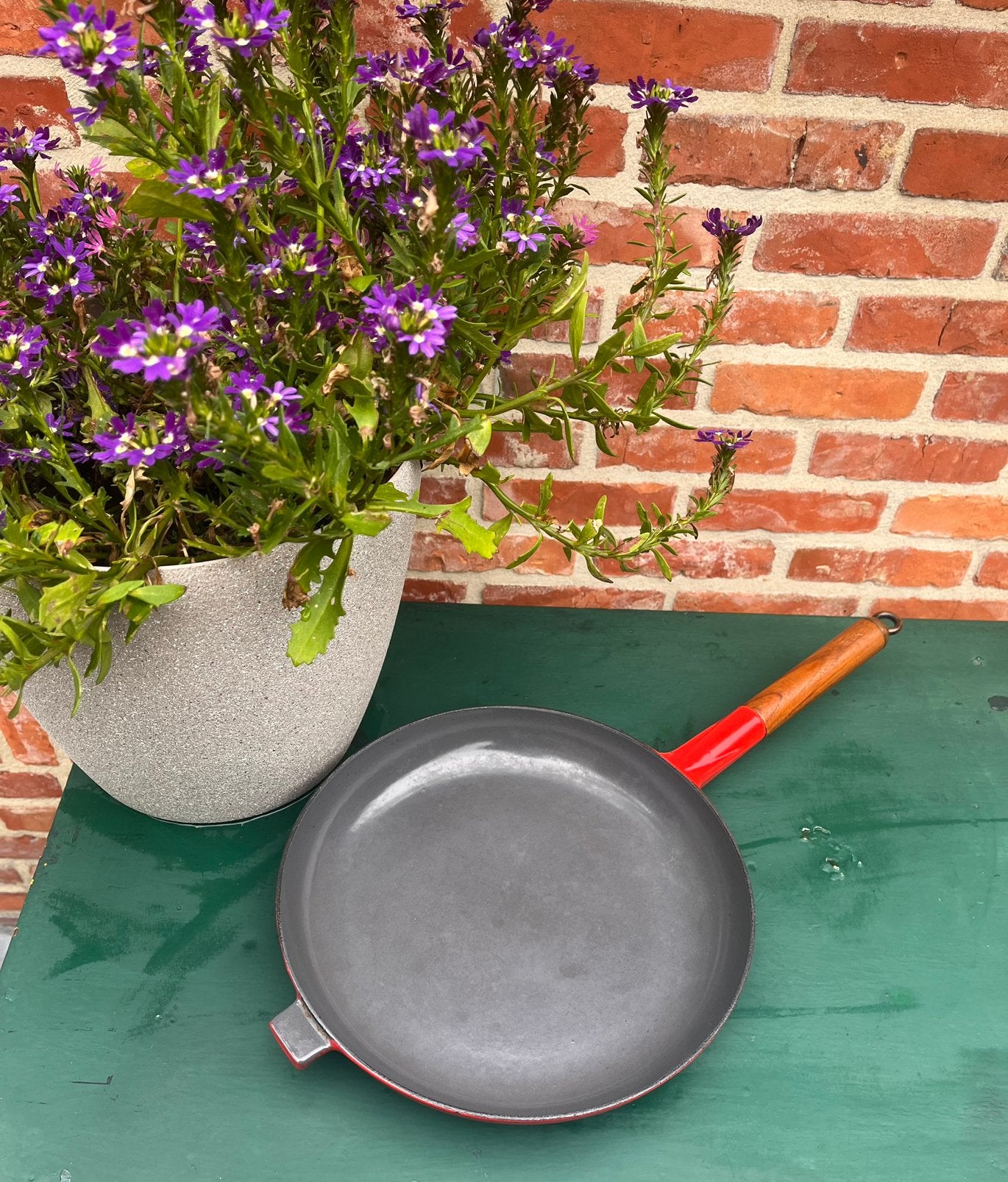 Creuset pan maat 29, Ophalen of Verzenden, Zo goed als nieuw, Emaille, Braadpan