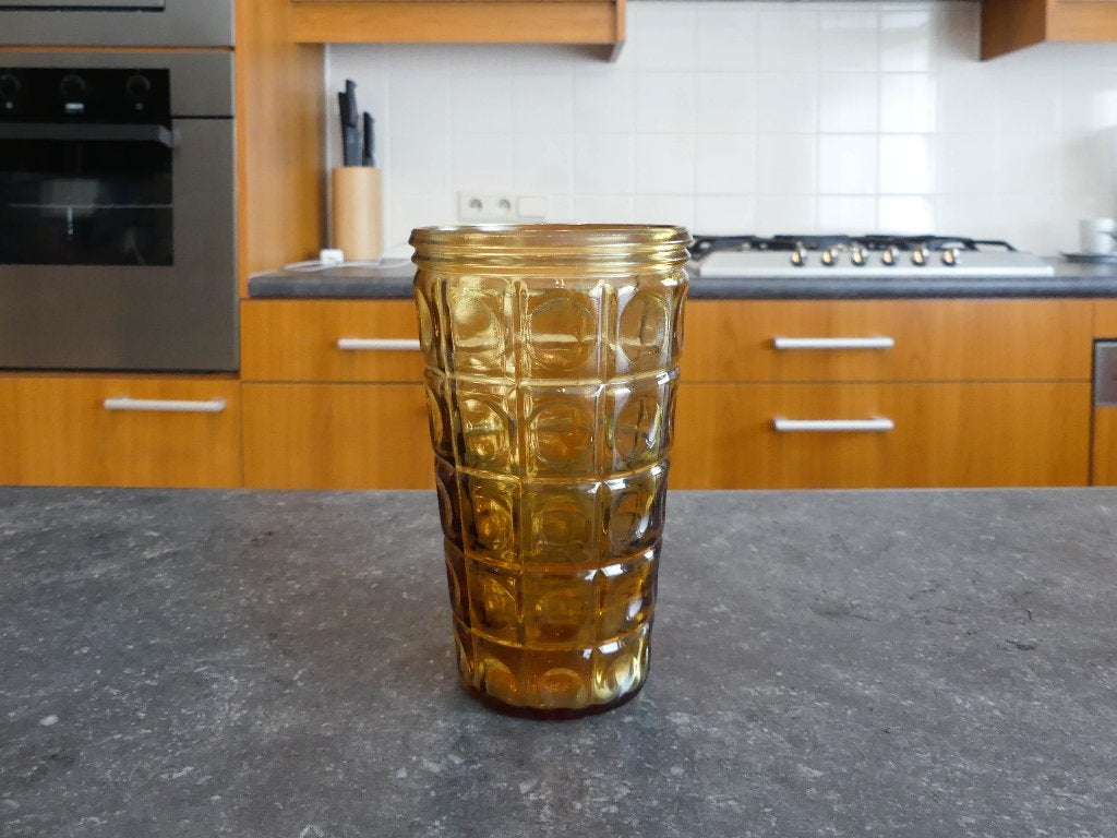 Oranje glazen vaas, Ophalen of Verzenden, Zo goed als nieuw, Oranje, Glas