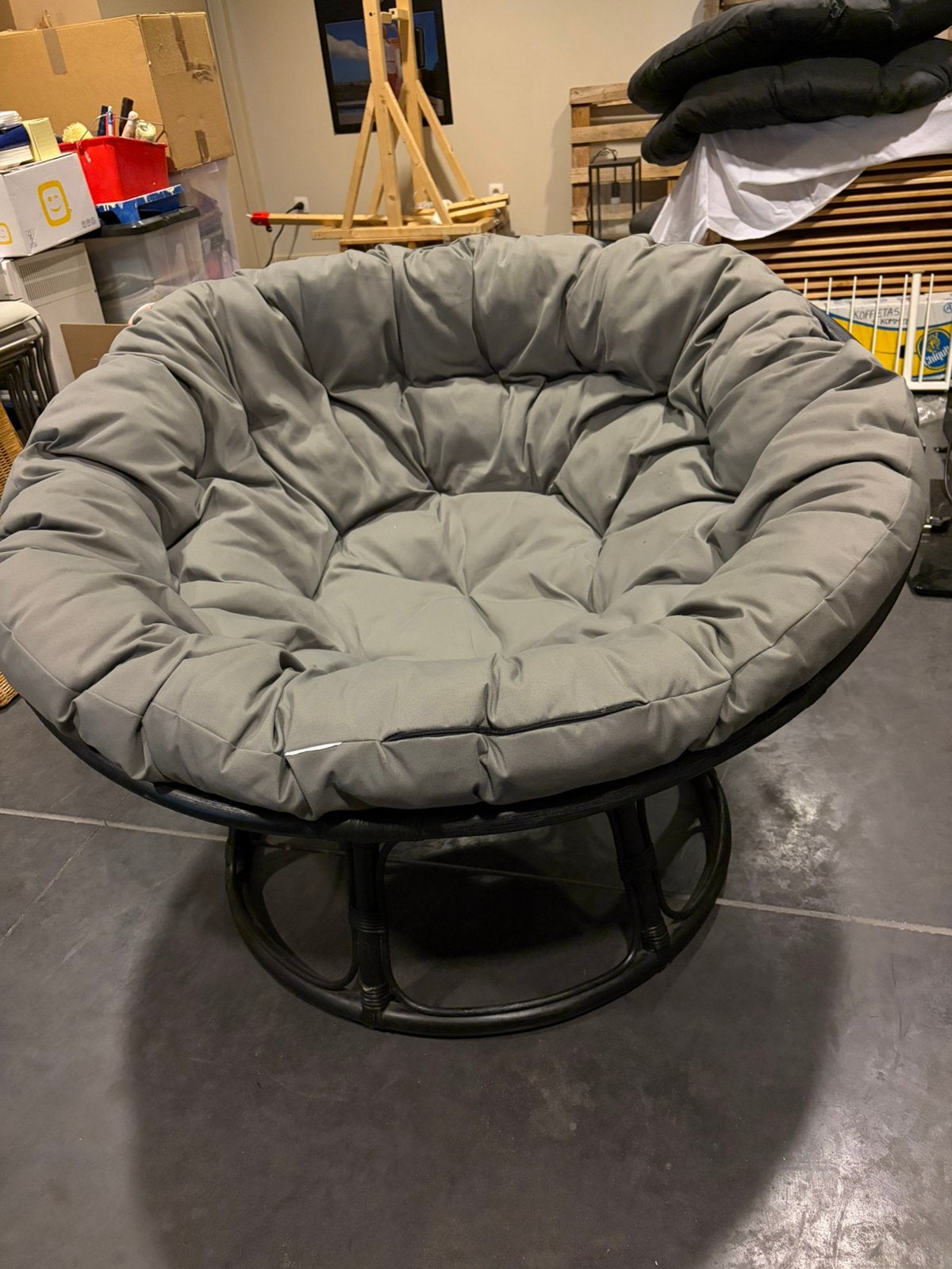Papasan loungestoel groot, Maison & Meubles, 100 à 125 cm, Osier ou Rotin, Enlèvement, Utilisé