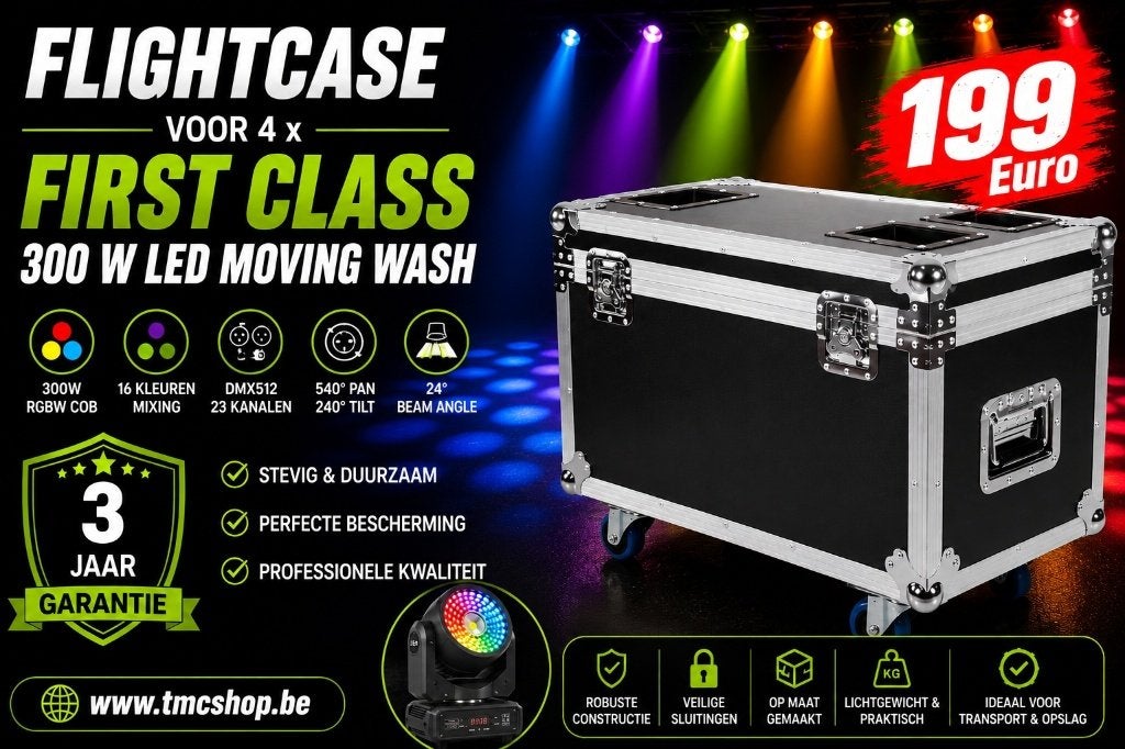 Nieuwe Flightcase First Class 300 W Led Moving Wash, Muziek en Instrumenten, Ophalen of Verzenden, Nieuw, Licht, Geluidgestuurd