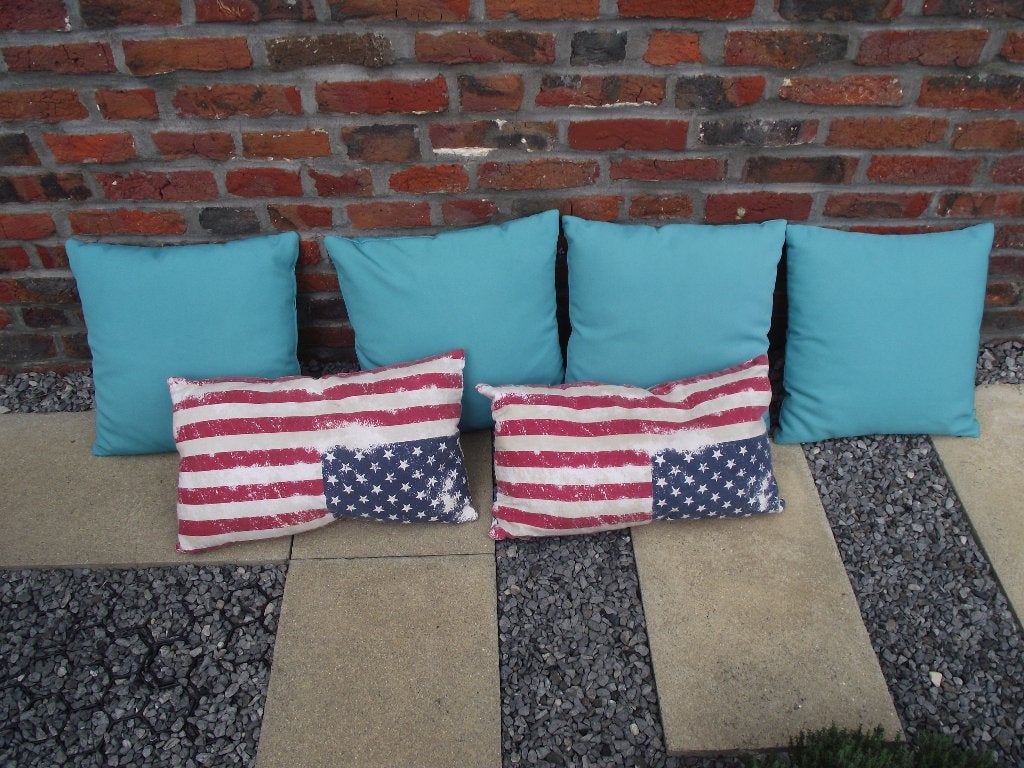coussins, Enlèvement, Coussin de jardin, Bleu, Carré