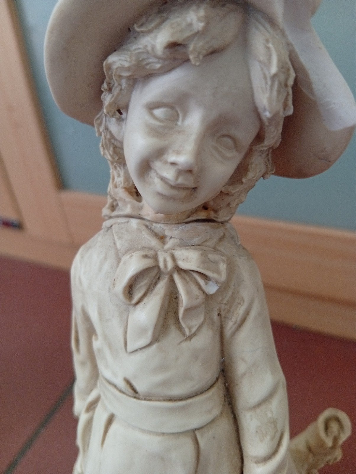 Vintage Capodimonte Beeldje 'Schoolmeisje' - S. Scaggliani o, Ophalen of Verzenden
