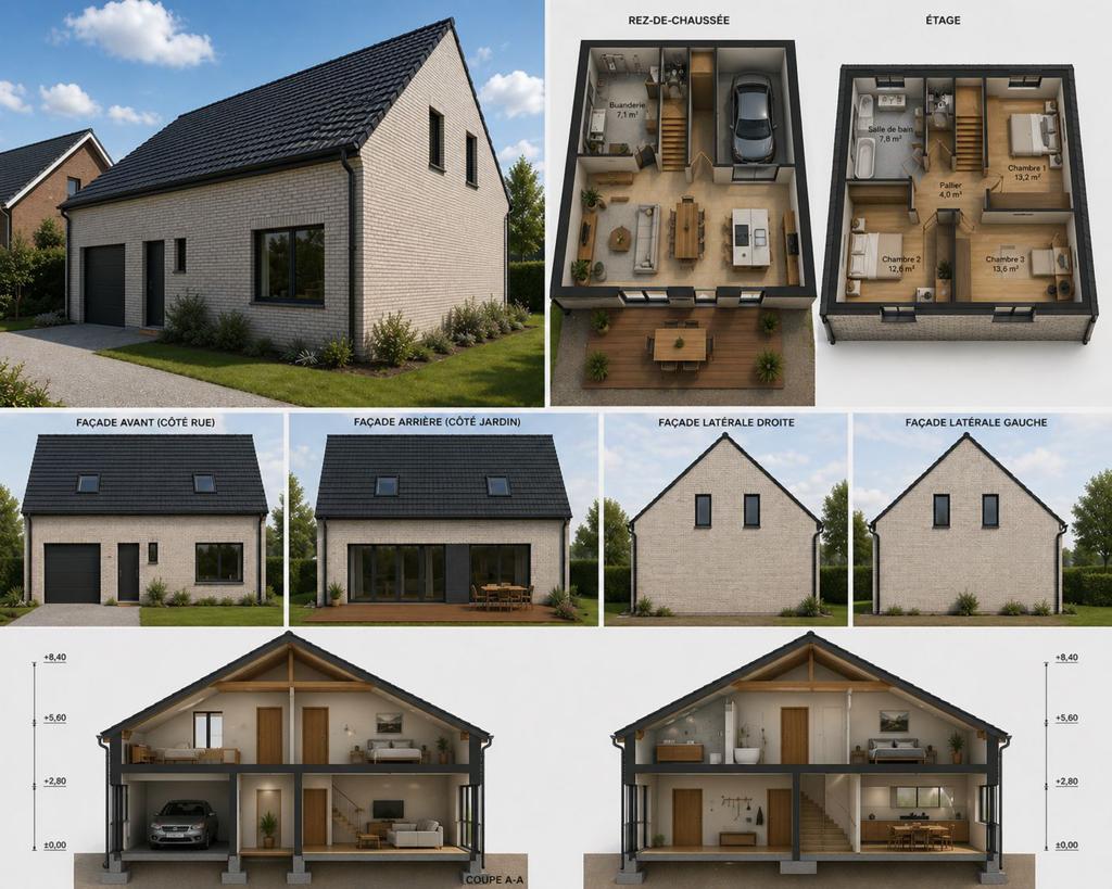 Construction neuve 180 m2  a finir, Immo, Huizen en Appartementen te koop, 500 tot 1000 m²