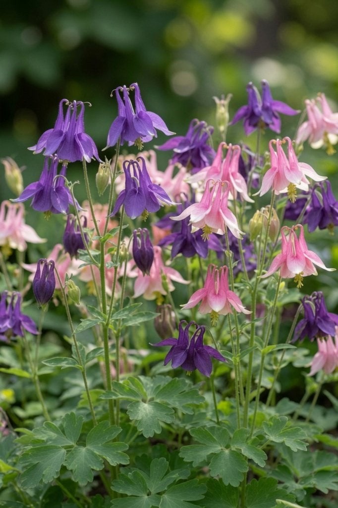 20 graines d'ancolie - couleurs mélangées violet et rose, Envoi, Toute l'année, Graine