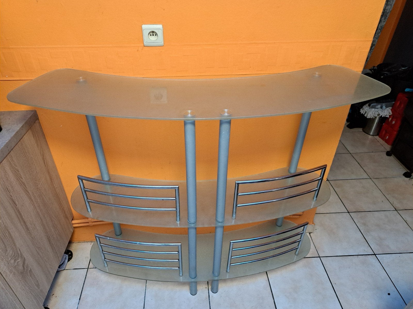 Bar en verre sécurite de 137/44/110cm de haut, Enlèvement, Utilisé