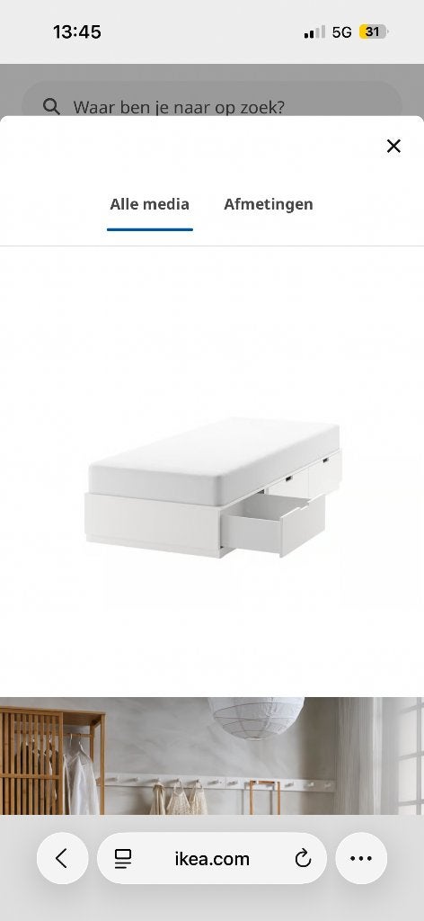 Lit simple Ikea avec tiroirs, 90 cm, Enlèvement, 200 cm, Une personne
