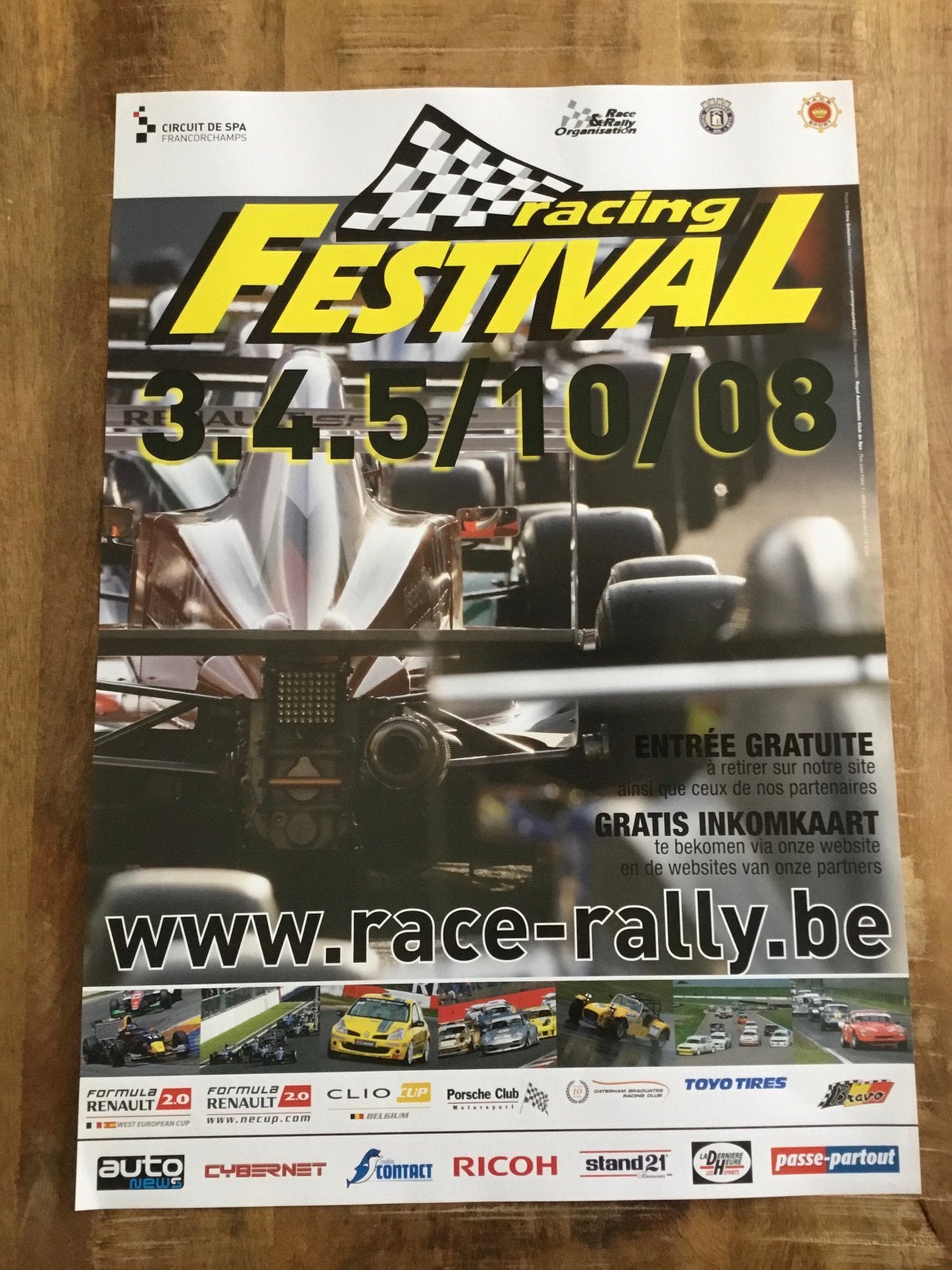 Affiche du festival des courses de Spa Francorchamps 2008, Enlèvement ou Envoi, Comme neuf