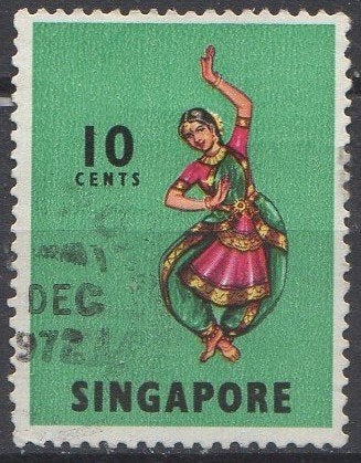 Singapore - Baharatha Natyam danseres - 1968, Ophalen of Verzenden, Gestempeld