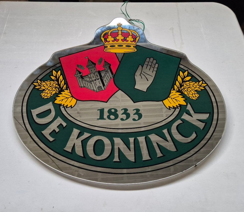 Vintage De Koninck 1833 reclamespiegel – Antwerpen, Ophalen, Gebruikt, Reclamebord, Plaat of Schild, De Koninck