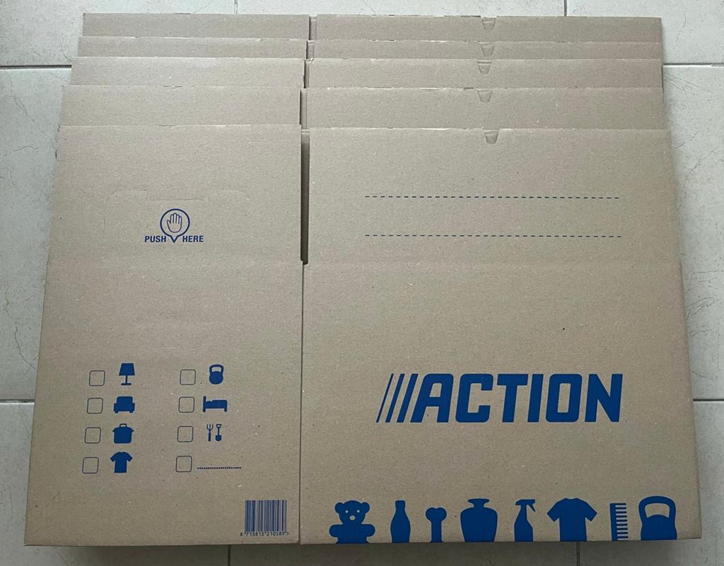 10 x verhuisdoos Action, Doe-het-zelf en Bouw, Ophalen, Nieuw, Doos