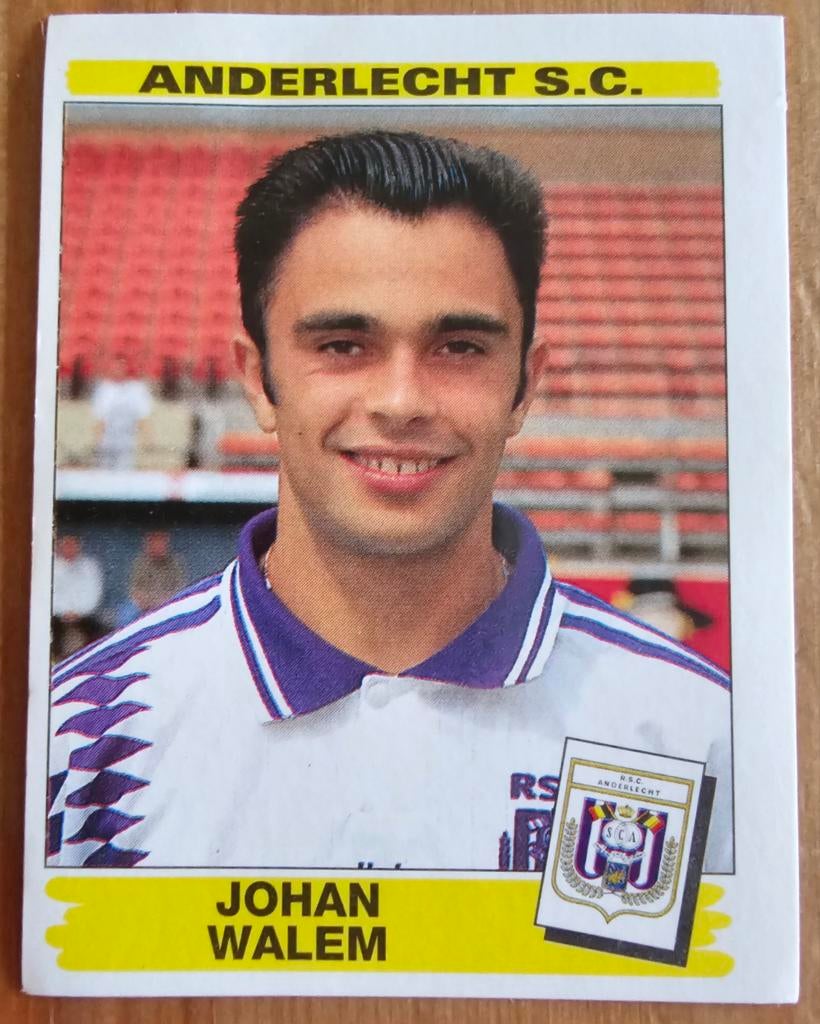 Panini Football 96 #37 Johan Walem SC Anderlecht Voetbal!, Ophalen of Verzenden, Zo goed als nieuw, Sticker
