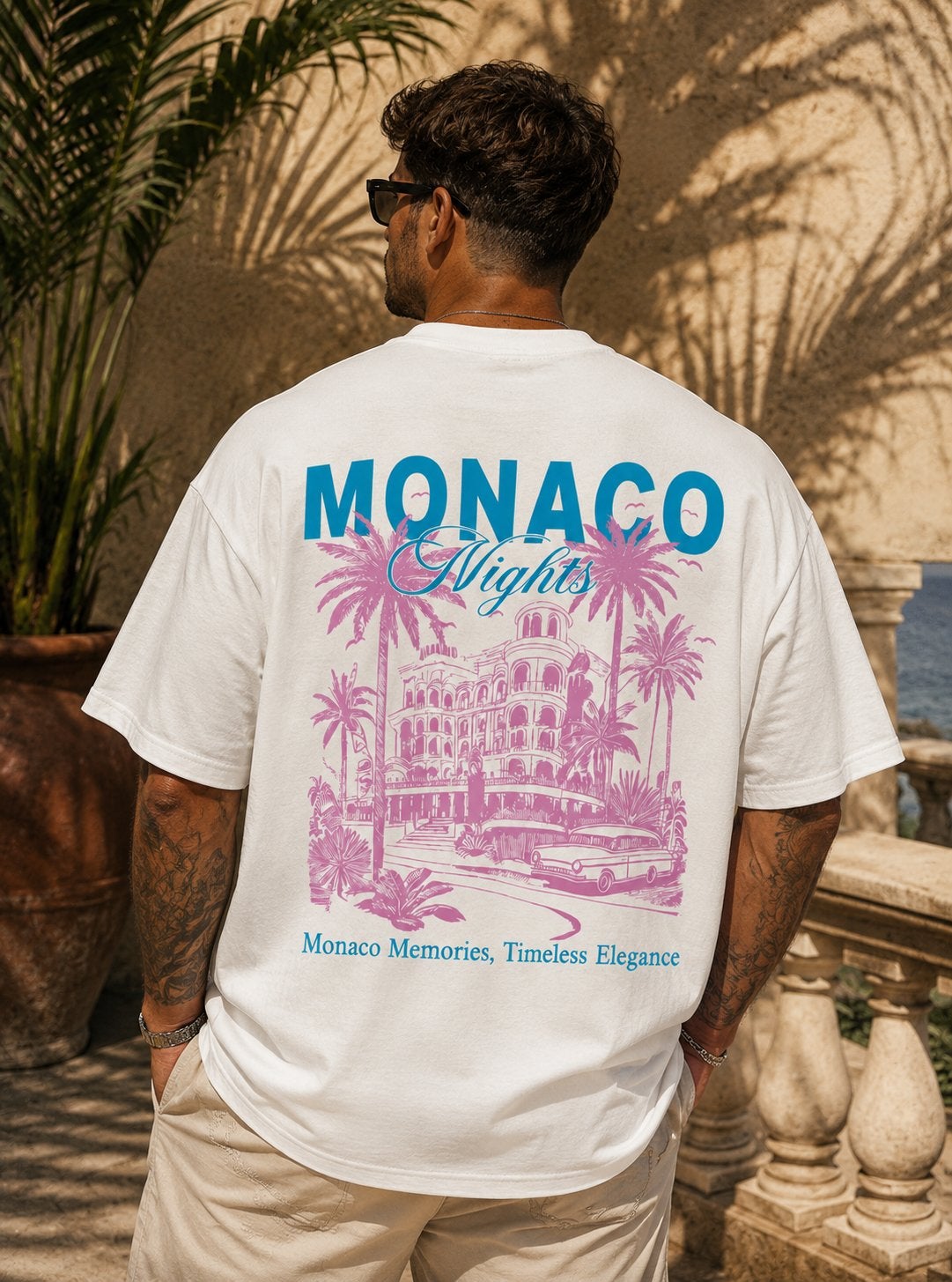 T-shirt neuf non porté taille L unisexe Monaco Night, Envoi, Neuf, Taille 52/54 (L), Blanc