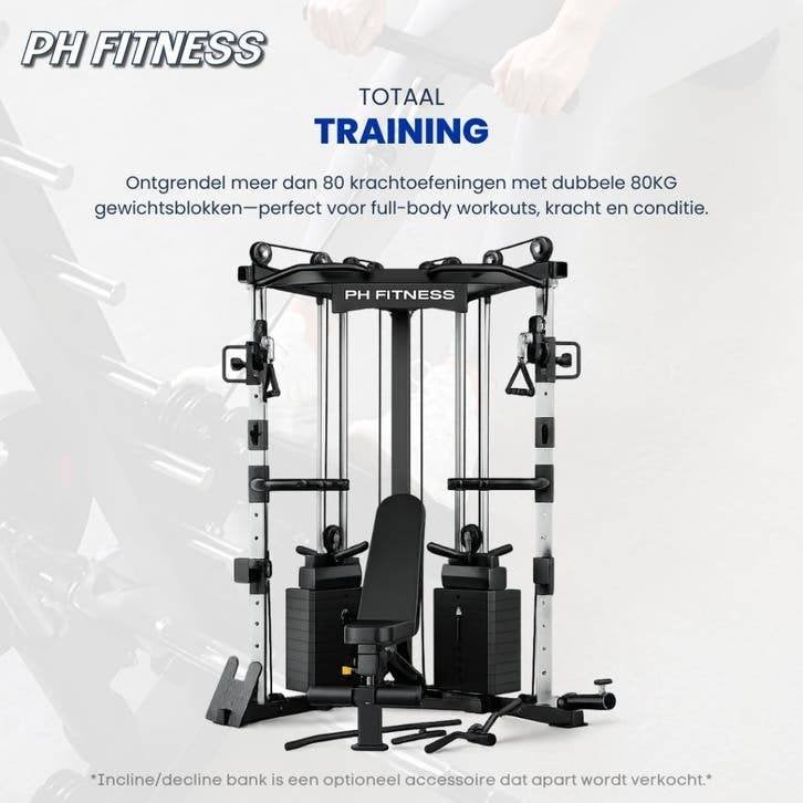PH Fitness V-Frame Cable Crossover - Home Gym 160KG, Ophalen of Verzenden, Nieuw, Armen, Overige typen