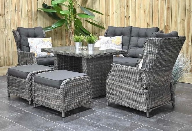 Loungeset donkergrijs, Jardin & Terrasse, Ensembles de jardin, Enlèvement ou Envoi, Comme neuf, Table à dinner, Sets de jardin