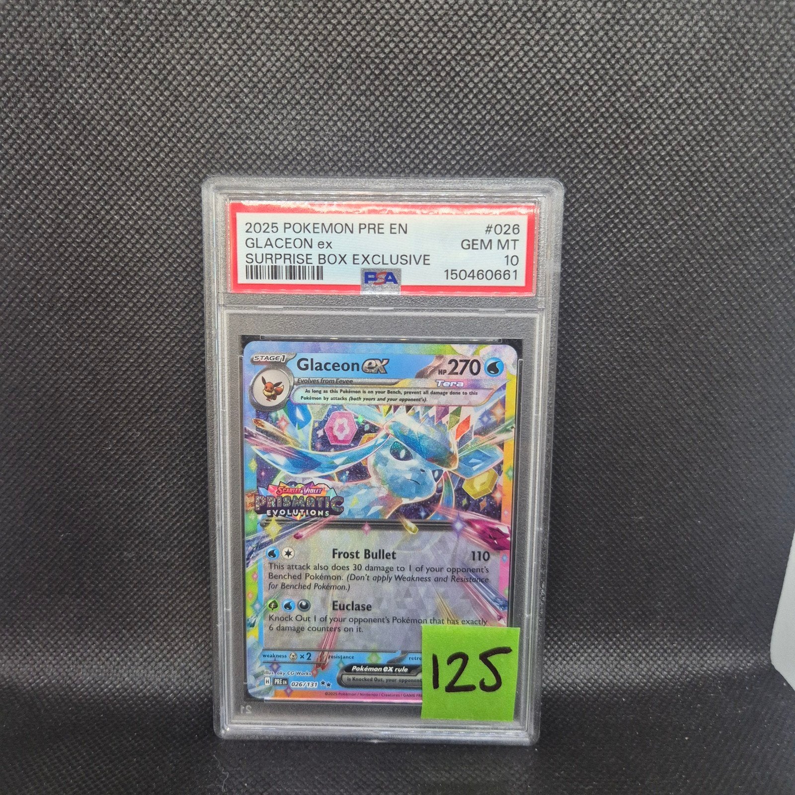 Glaceon Ex Prismatic Evolutions PSA 10, Ophalen of Verzenden