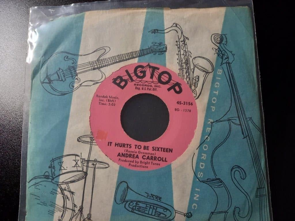 Andrea Carroll ‎– It Hurts To Be Sixteen '7 Popcorn, Overige genres, 7 inch, Ophalen of Verzenden, Overige typen