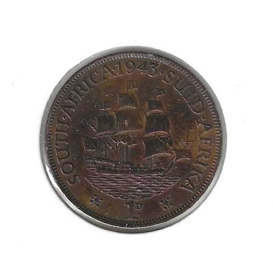 Zuid-Afrika, 1 Penny 1943., Postzegels en Munten, Ophalen of Verzenden, Zuid-Afrika, Losse munt