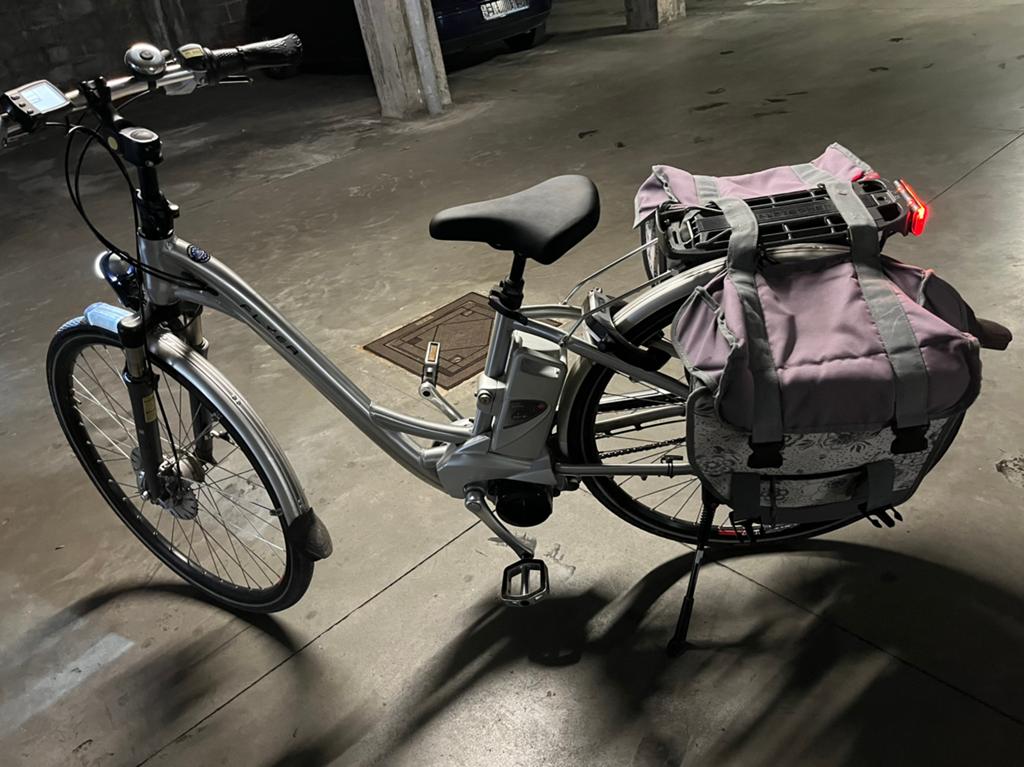 Flyer (T8 Premium Deluxe) Maat 41 Zilver, Fietsen en Brommers, Elektrische fietsen, Gebruikt, Minder dan 47 cm, Ophalen