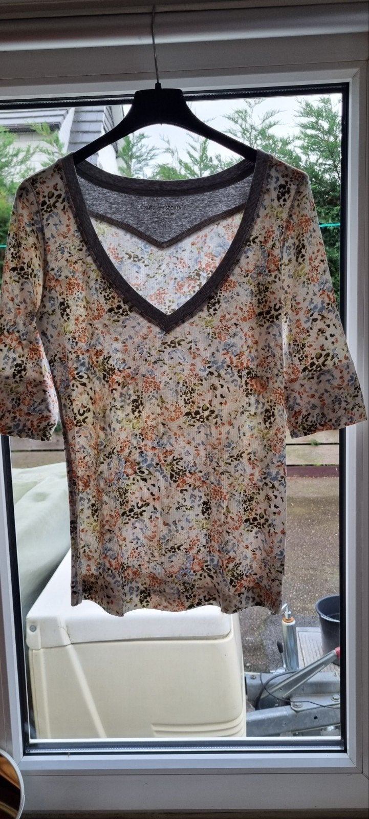 bloemen motiefje Marccain, Kleding | Dames, Ophalen, Meerkleurig, Zo goed als nieuw, Korte mouw