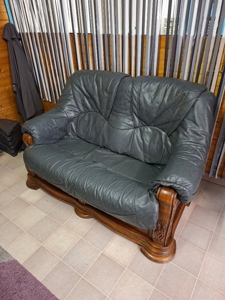 Lederen 2-zit, 75 à 100 cm, Klassiek, Enlèvement, Utilisé