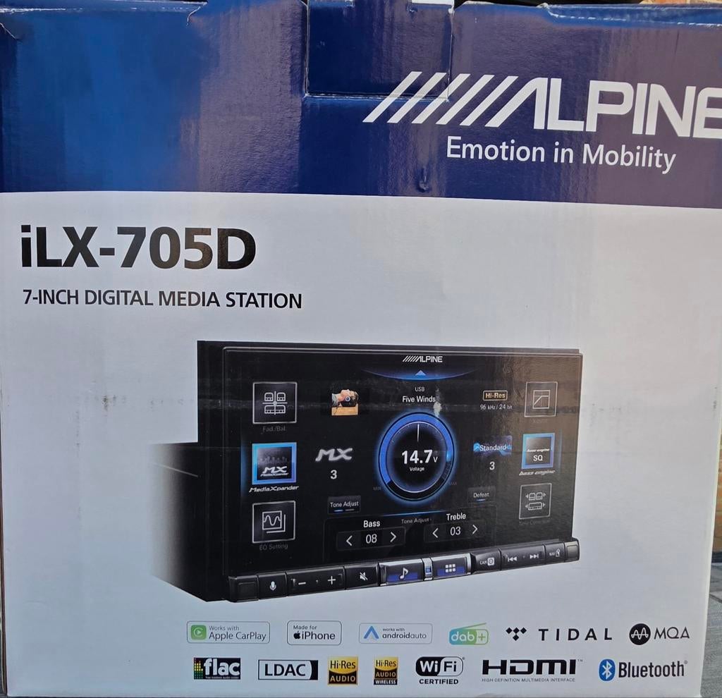Alpine ilx-750D 2 din autoradio+mediastation met dab antenne, Enlèvement, Utilisé