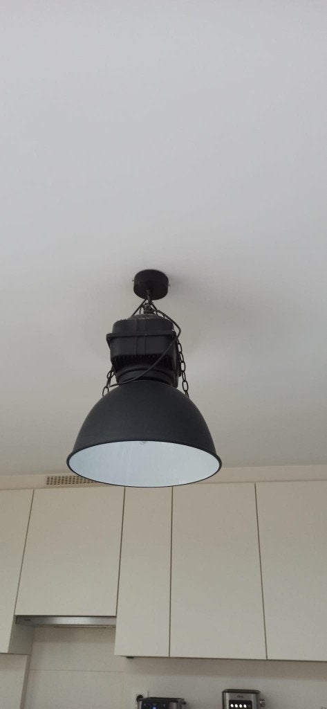 Grande Suspension Industrielle LOFT Noir Mat, Enlèvement, Métal