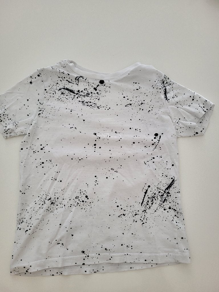 T-shirt H&M wit gespikkeld maat 134/140, Kinderen en Baby's, Kinderkleding | Maat 140, Ophalen of Verzenden