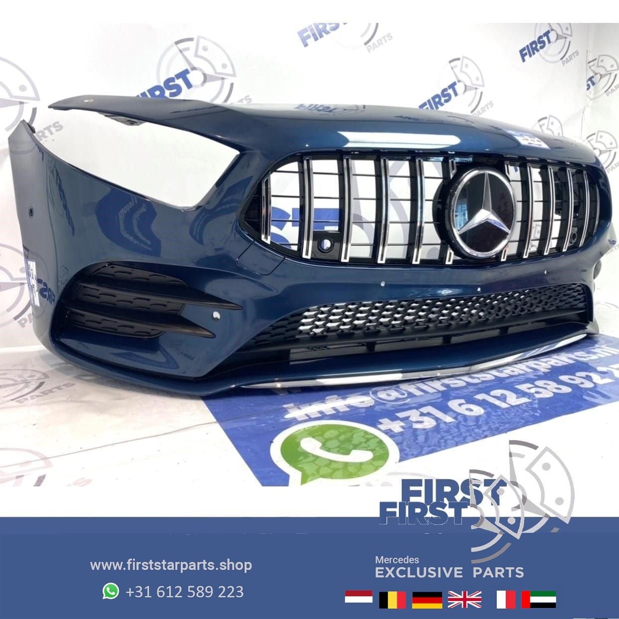 W177 AMG A35 VOORBUMPER A KLASSE 2020 35 ZWART WIT GRIJS BLA, Gebruikt, -, Voor, Ophalen of Verzenden