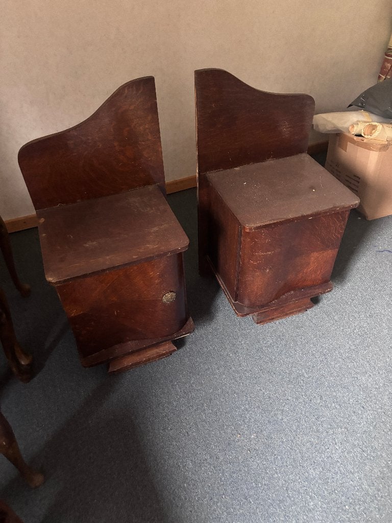 Set van 2 vintage Art Deco nachtkastjes, Antiek en Kunst, Ophalen