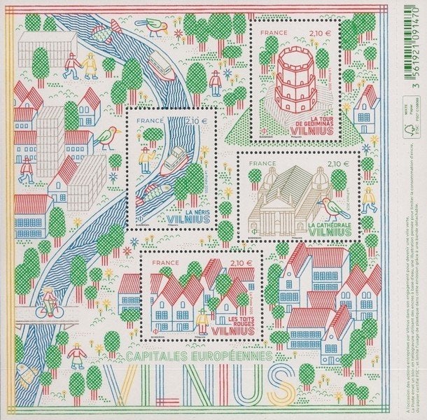 Blok Frankrijk Vilnius Jaar 2025 Postfris, Ophalen of Verzenden, Postfris