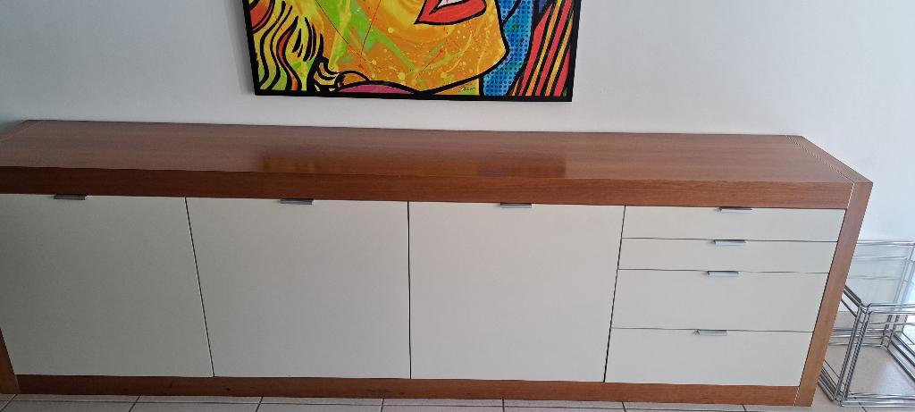 Pastoe dressoir L160 Jubileum - kersenhout met wit, Maison & Meubles, Armoires | Dressoirs, Comme neuf, 200 cm ou plus, 25 à 50 cm