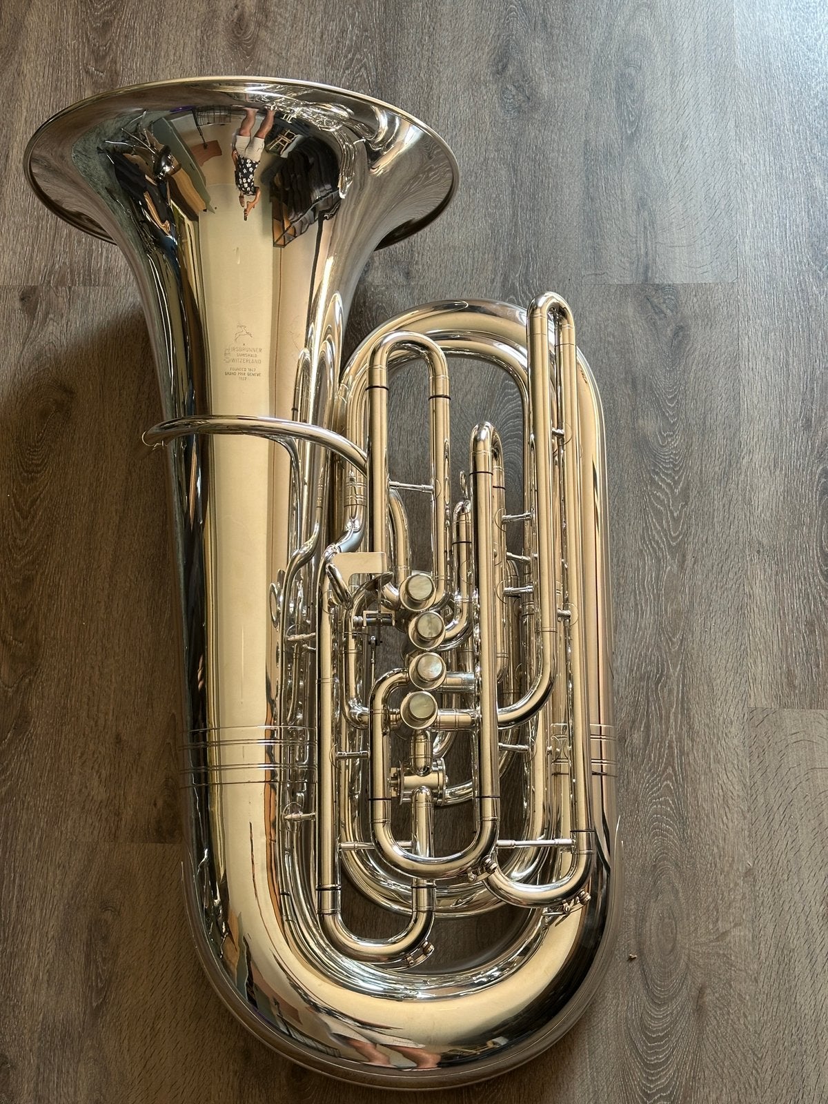 Hirsbrunner 392 CC Tuba, Musique & Instruments, Enlèvement, Comme neuf, Tuba en Do, Avec valise ou sac
