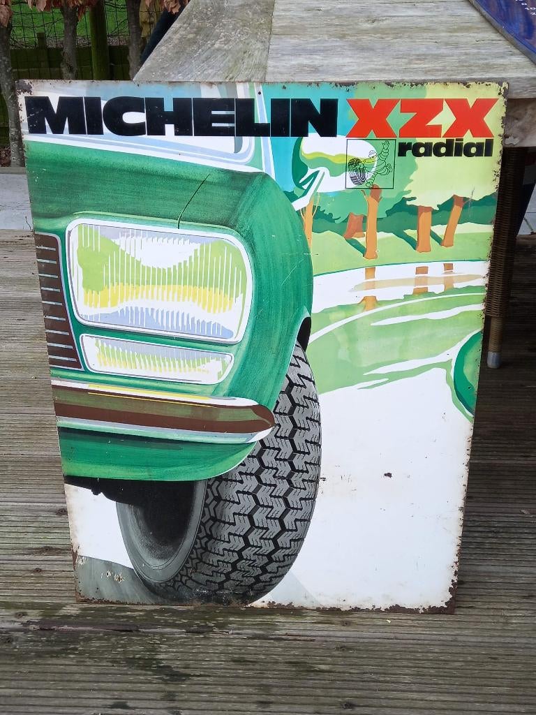 enseigne publicitaire ancienne Michelin XZX, Enlèvement ou Envoi, Comme neuf, Panneau publicitaire