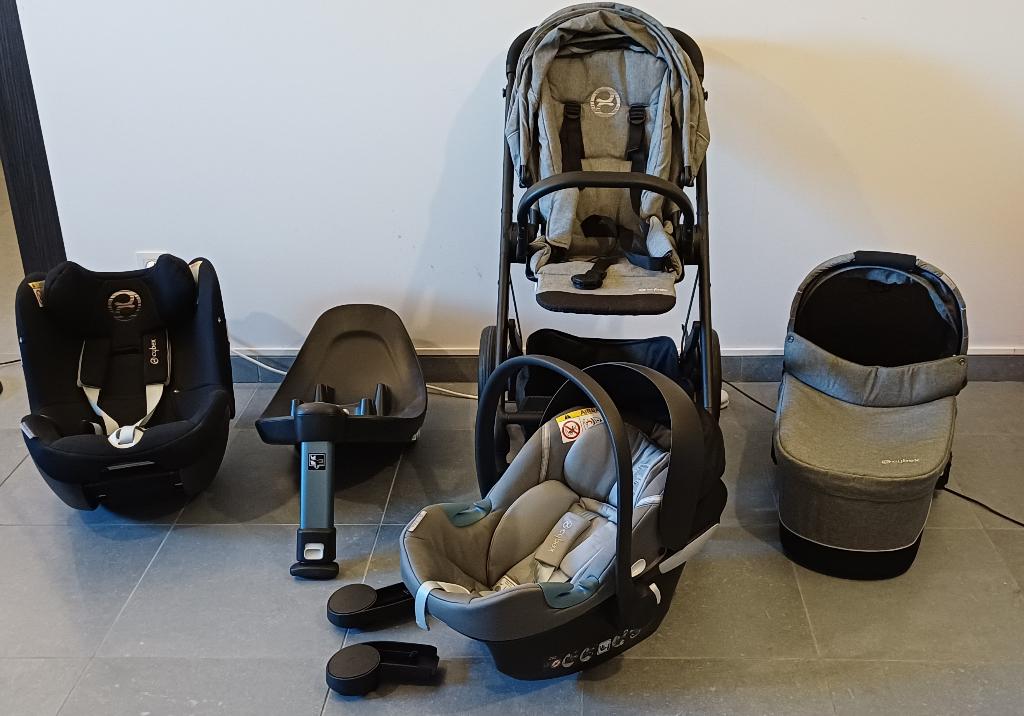 Ensemble CYBEX : Poussette + nacelle + maxi-cosi +siège auto, Enfants & Bébés, Autres marques, Poussette combi, Pneus, Comme neuf