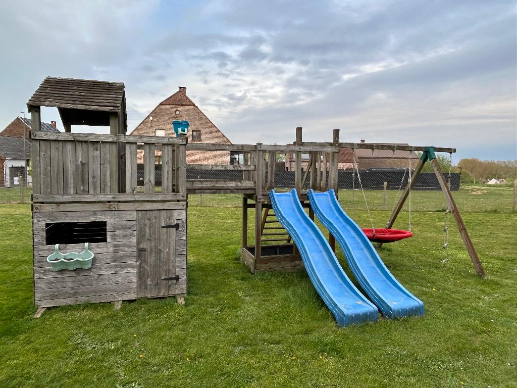 Speeltuig met dubbele glijbaan, Kinderen en Baby's, Ophalen, Gebruikt, Schommel