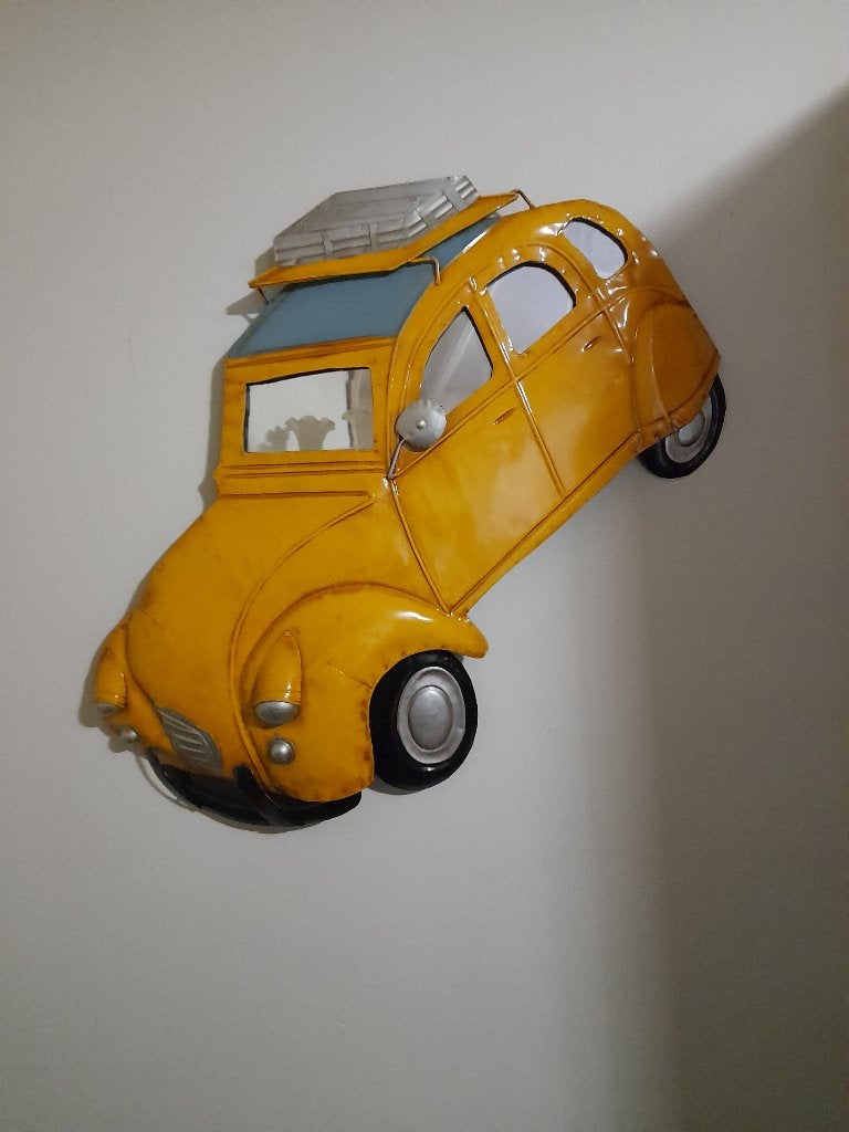 citroen eendje of geitje 2pk geel met ruiten in spiegel, Ophalen