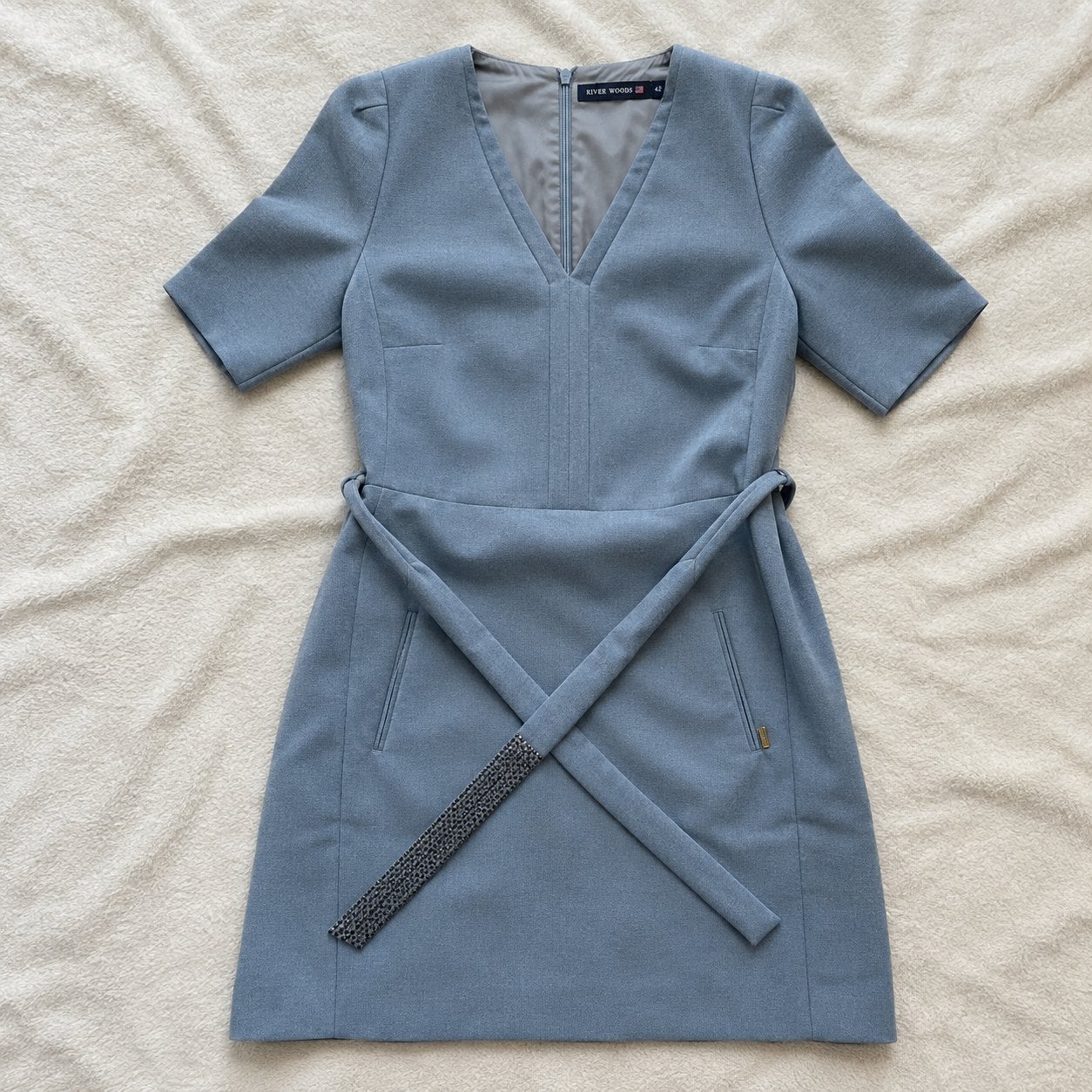 Robe River Woods bleu clair L (42), Taille 42/44 (L), Comme neuf, Bleu, Sous le genou