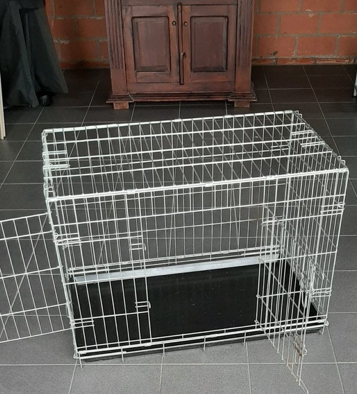 Ijzeren hondenbench, Dieren en Toebehoren, Ophalen, Gebruikt, Minder dan 65 cm, Hondenhok