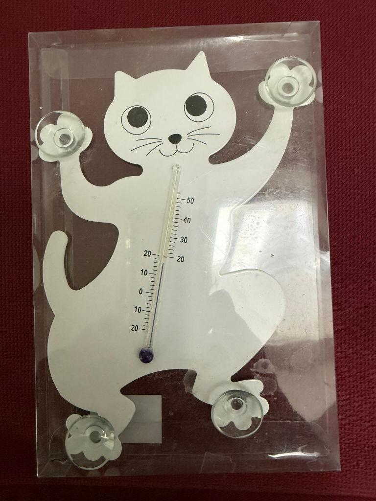 NIEUW designthermometer voor binnen en buiten, witte kat, Verzenden, Nieuw