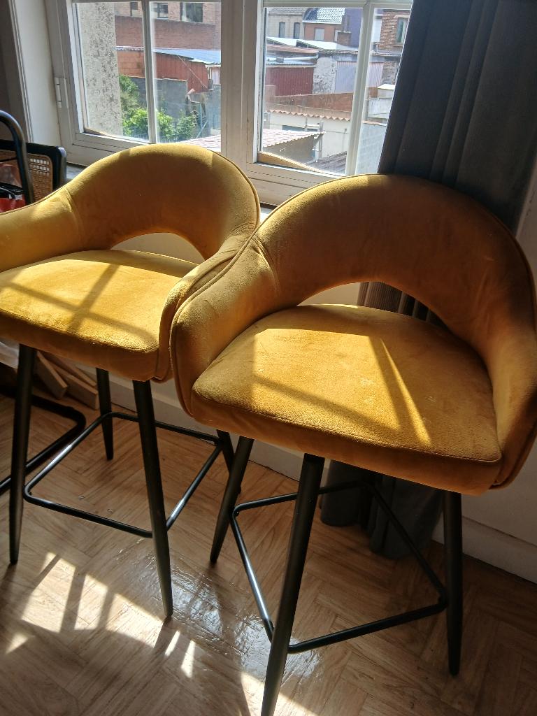 Lot de 2 Tabouret, 2 tabourets, Comme neuf, Enlèvement, Pivotant