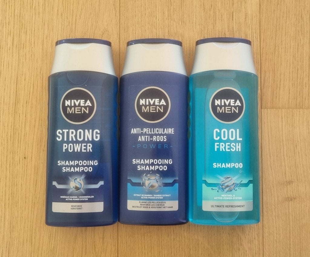3 x Nivea Men shampoo: Anti-Roos + Strong Power + Cool Fresh, Ophalen of Verzenden, Nieuw, Shampoo of Conditioner
