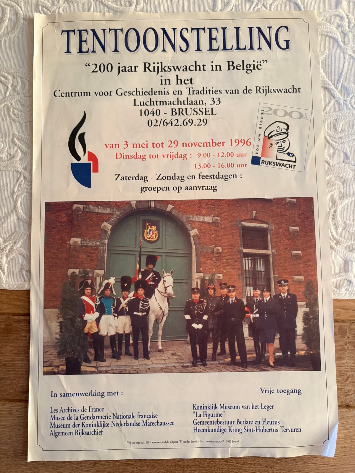 Poster - Tentoonstelling 200 jaar Rijkswacht, Ophalen, Rijkswacht, Foto of Poster
