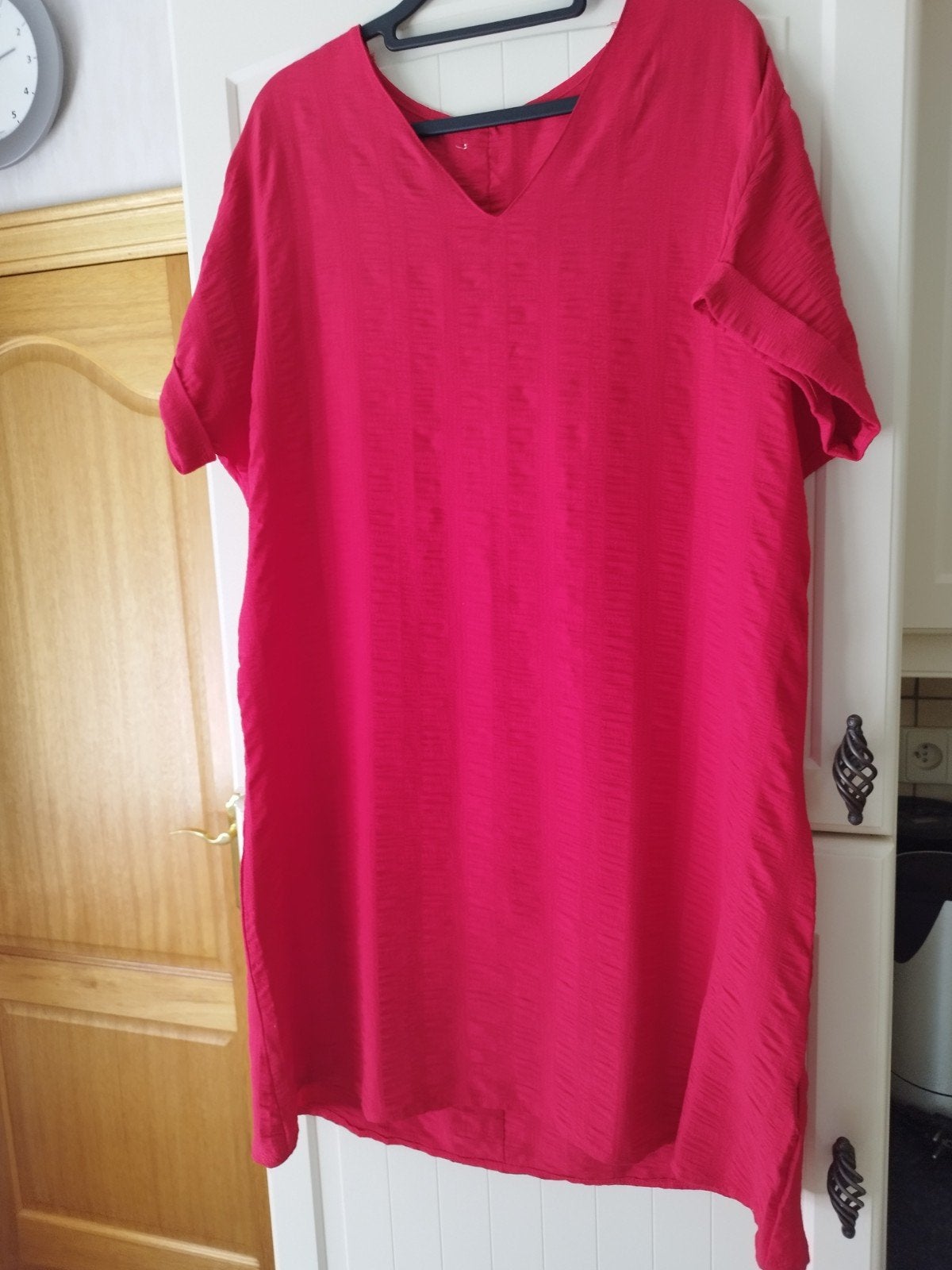 Rood kleed van shein, Maat 46/48 (XL) of groter, Ophalen of Verzenden, Zo goed als nieuw, Knielengte